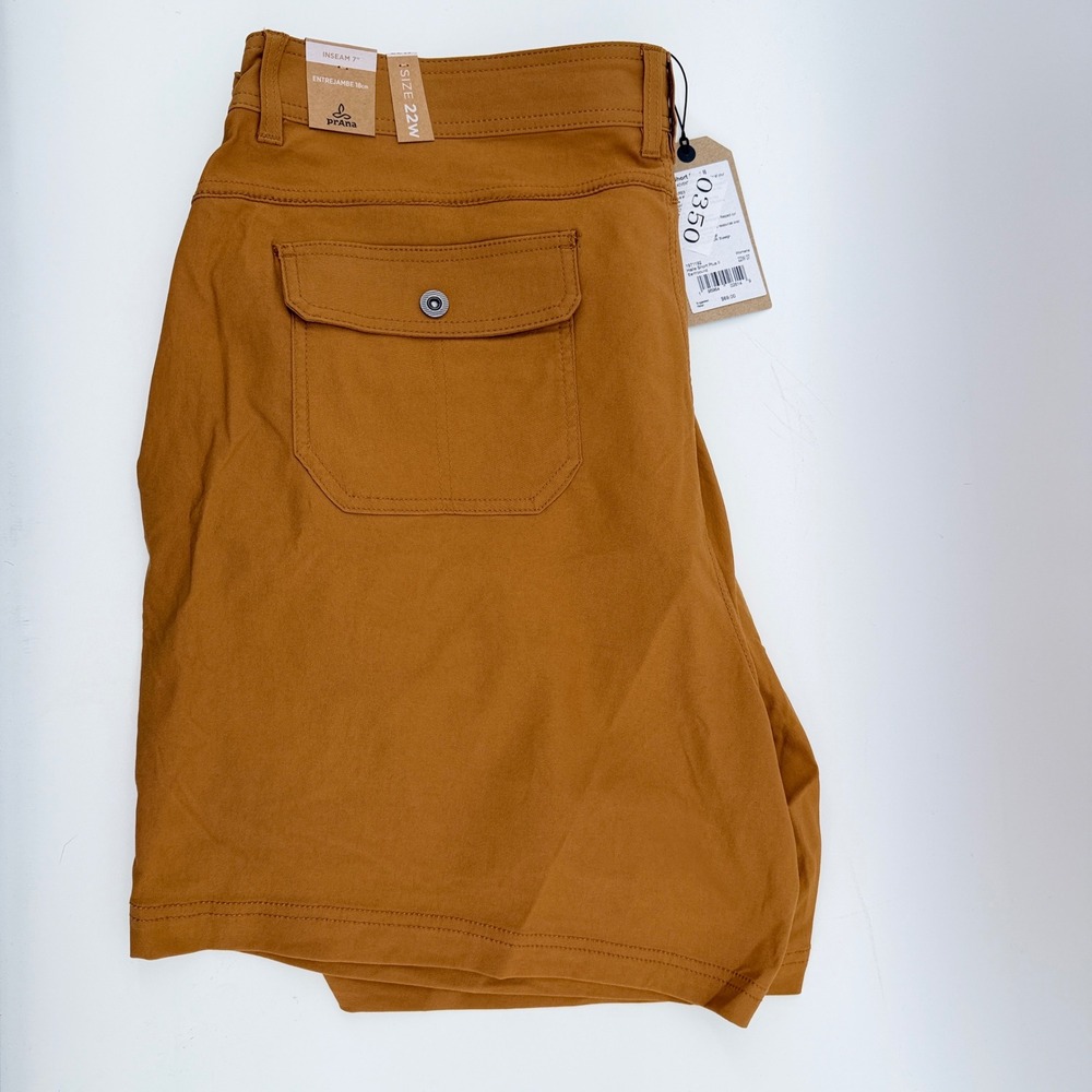 Prana Halle‎ Short Plus II Earthbound Brown Hiking Shorts Womens 22W 7in Inseam